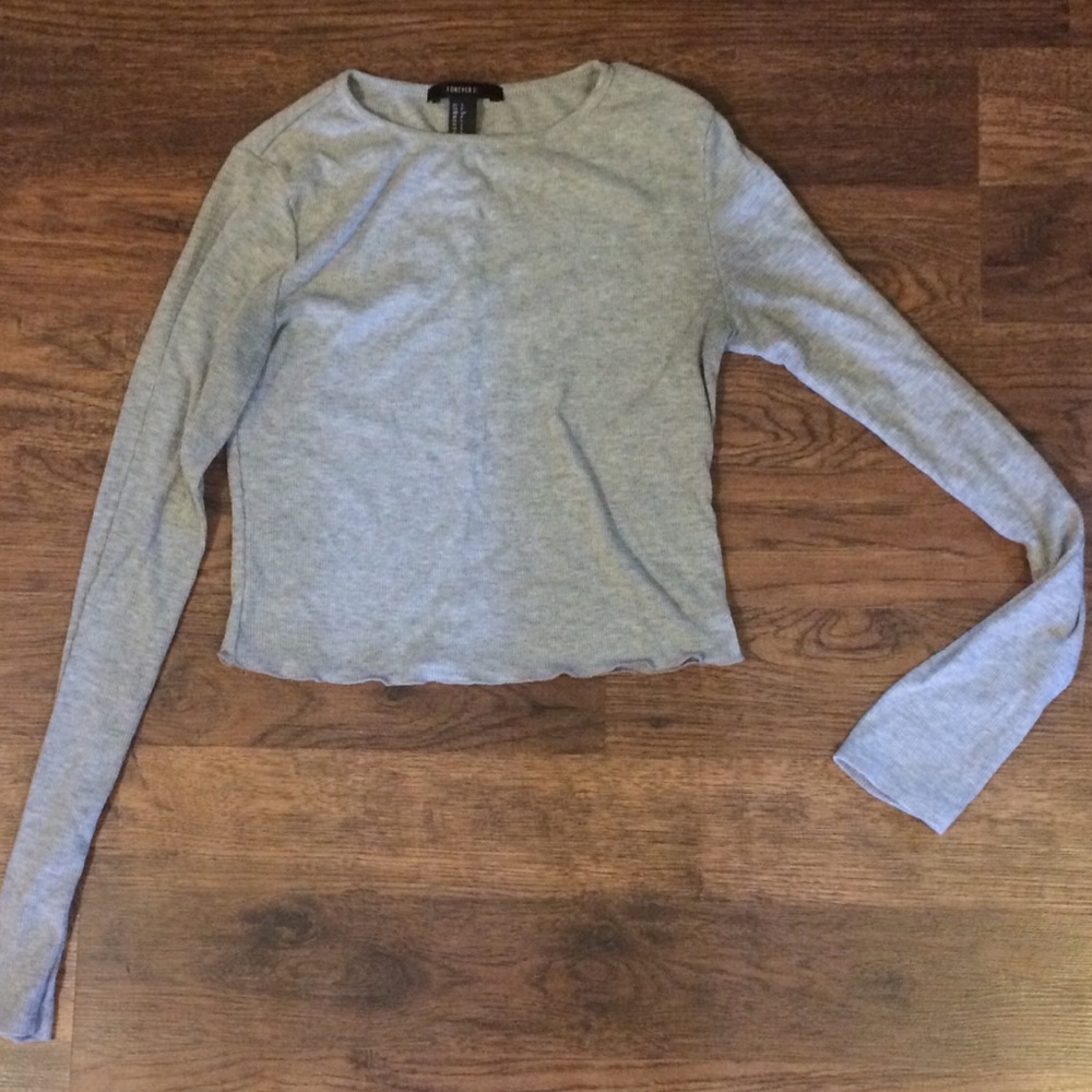 F21 Gray Crop Top